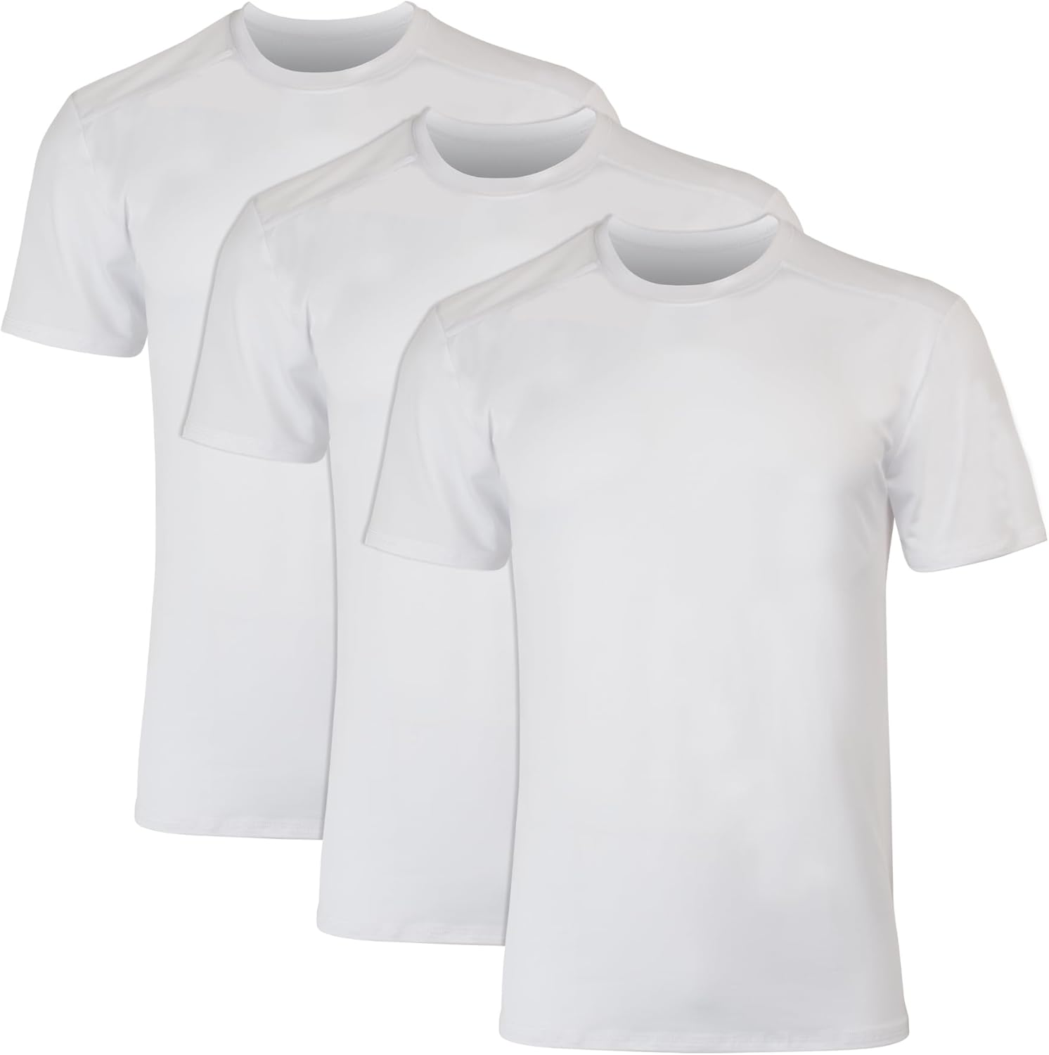 Men  Breathable Mesh Back T-Shirt,  Moisture-Wicking Tee, White or Black/Grey, 3-Pack