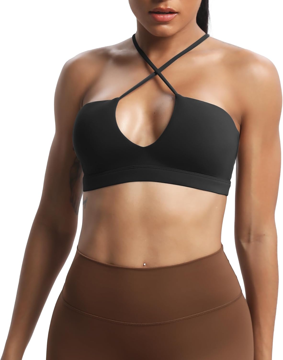 Women's Workout Sports Bras  Deep V Fitness Training Gym Bra Yoga Crop Tank