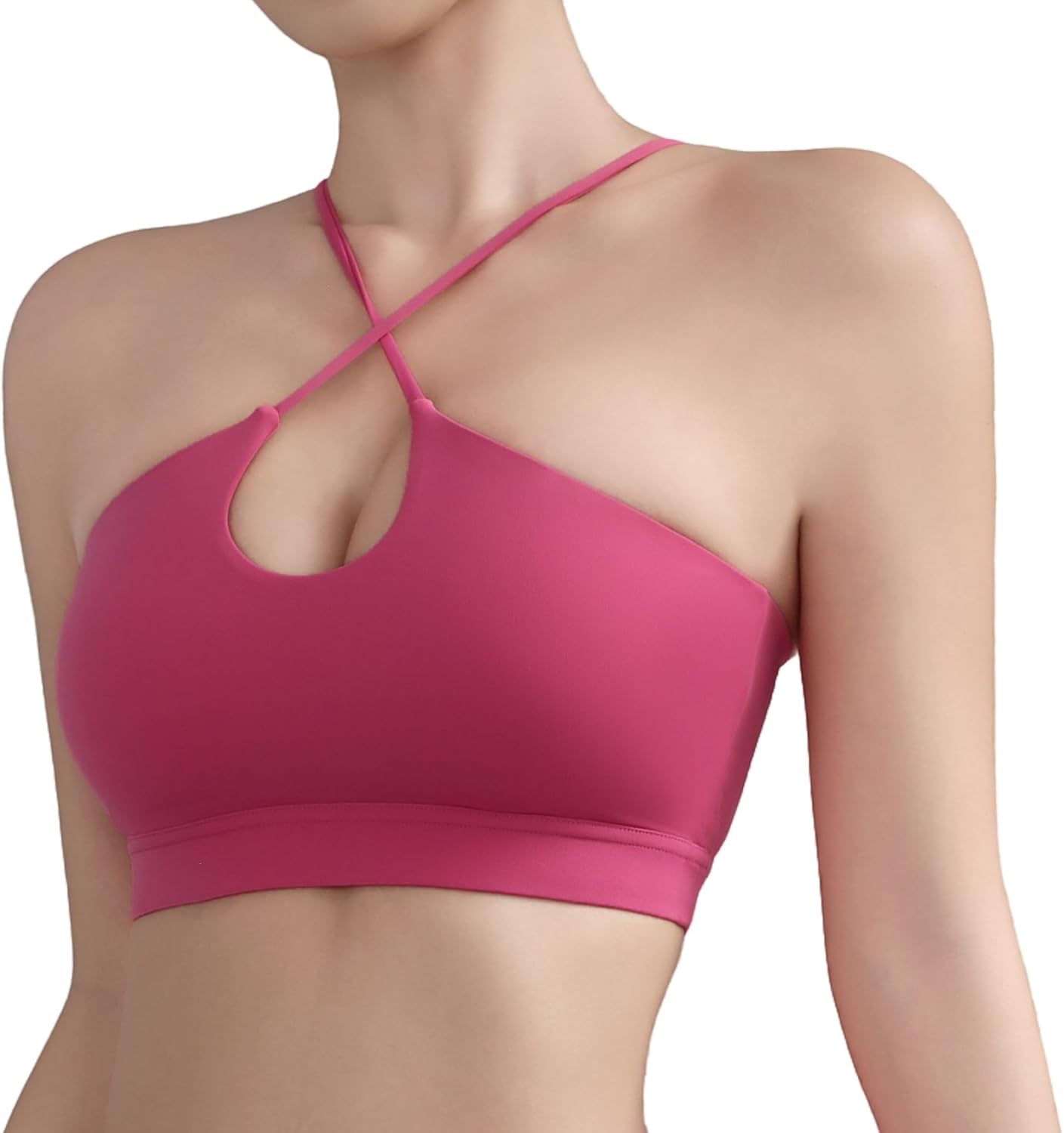 Crisscross Strappy Cut-Out Padded&Cross-Back Sports Bras for Women-Medium Support&Breathable for Yoga Gym Workout
