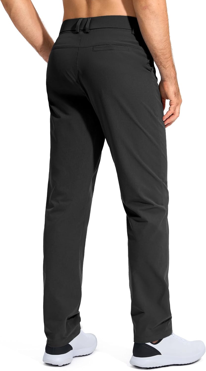 Men Golf Pants Stretch Work Dress Comfy Pants 30"/32"/34" Lightweight Quick Dry Casual Slacks Trousers with Pockets