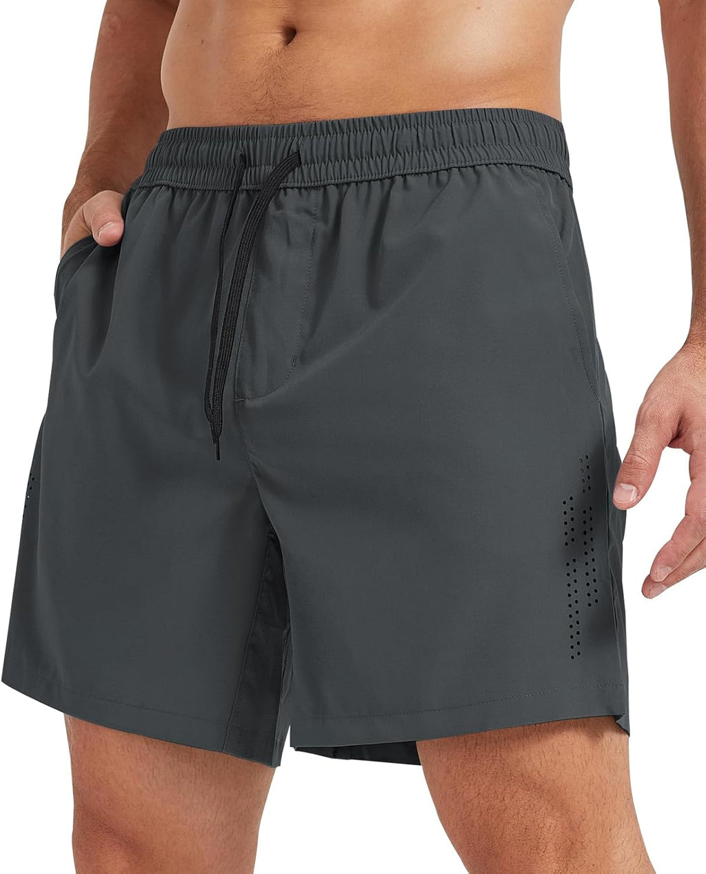 Men Athletic Shorts Lightweight Breathable Running Shorts with Zipper Pockets, Quick Dry Gym Workout Shorts for Men