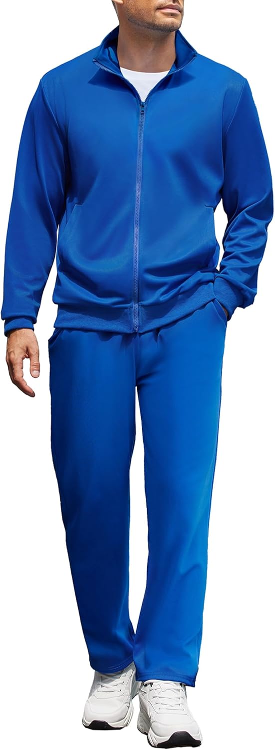 Men Tracksuits Casual Sweatsuit 2 Piece Full Zip Athletic Jogging Suit Sets Sport Sweat Suit