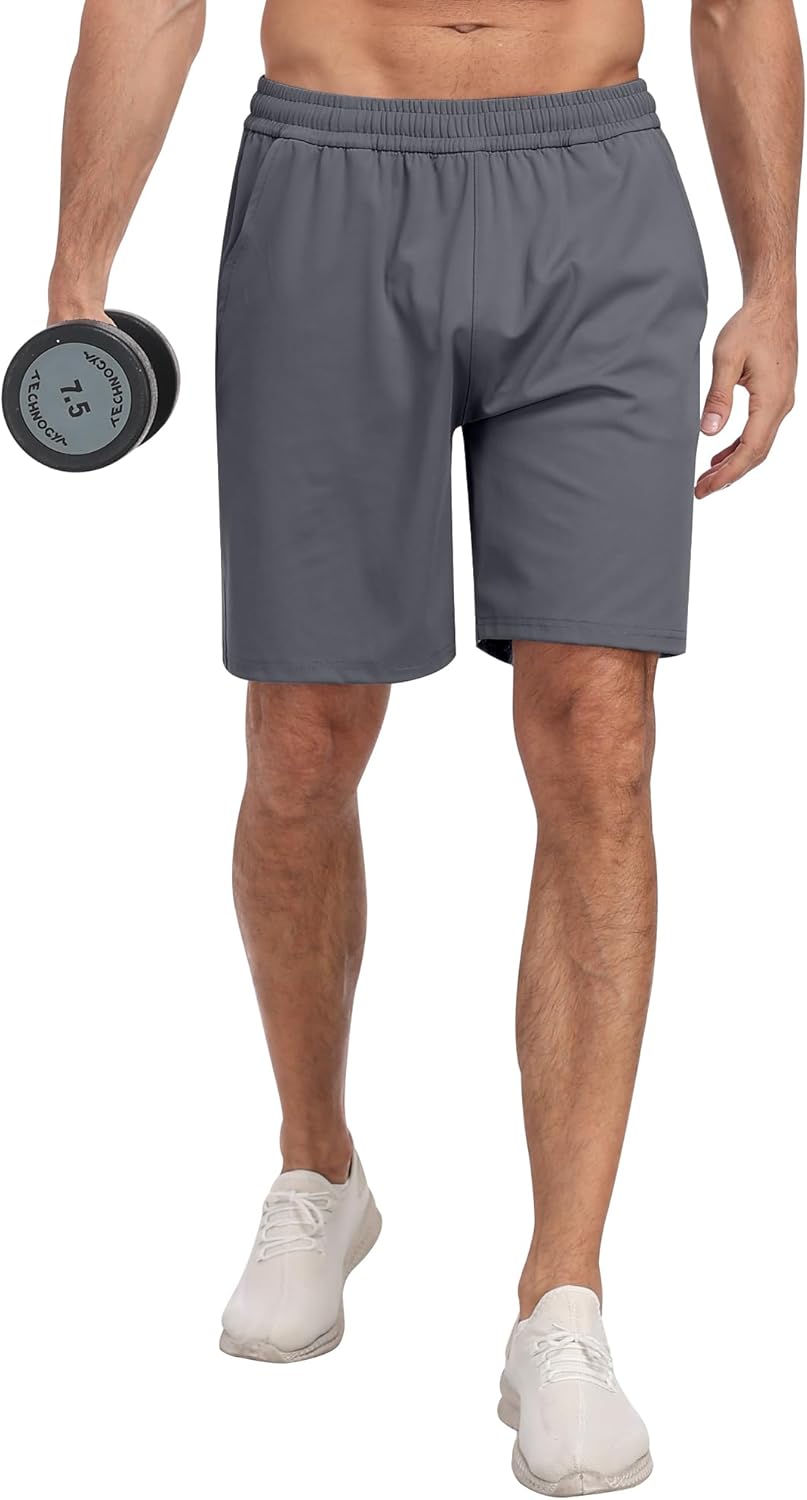 4 Pack Men Athletic Gym Shorts with Pockets,Running Workout Basketball Hiking Shorts for Men