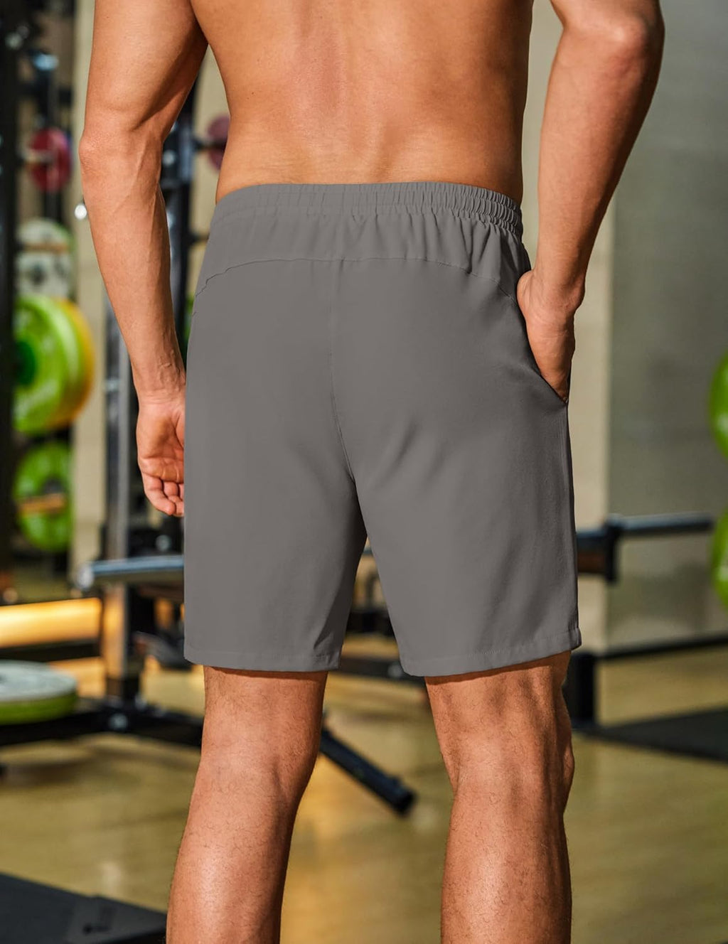 Men Gym Workout Shorts 8 Inch Quick Dry Athletic Shorts Lightweight Drawstring Running Shorts