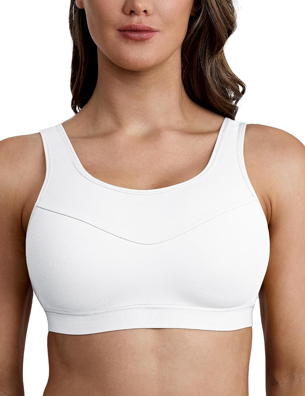 Women's Workout Bra - Adjustable Support Sports Bra with Mesh Back Design Wide Straps Full Elastic Band