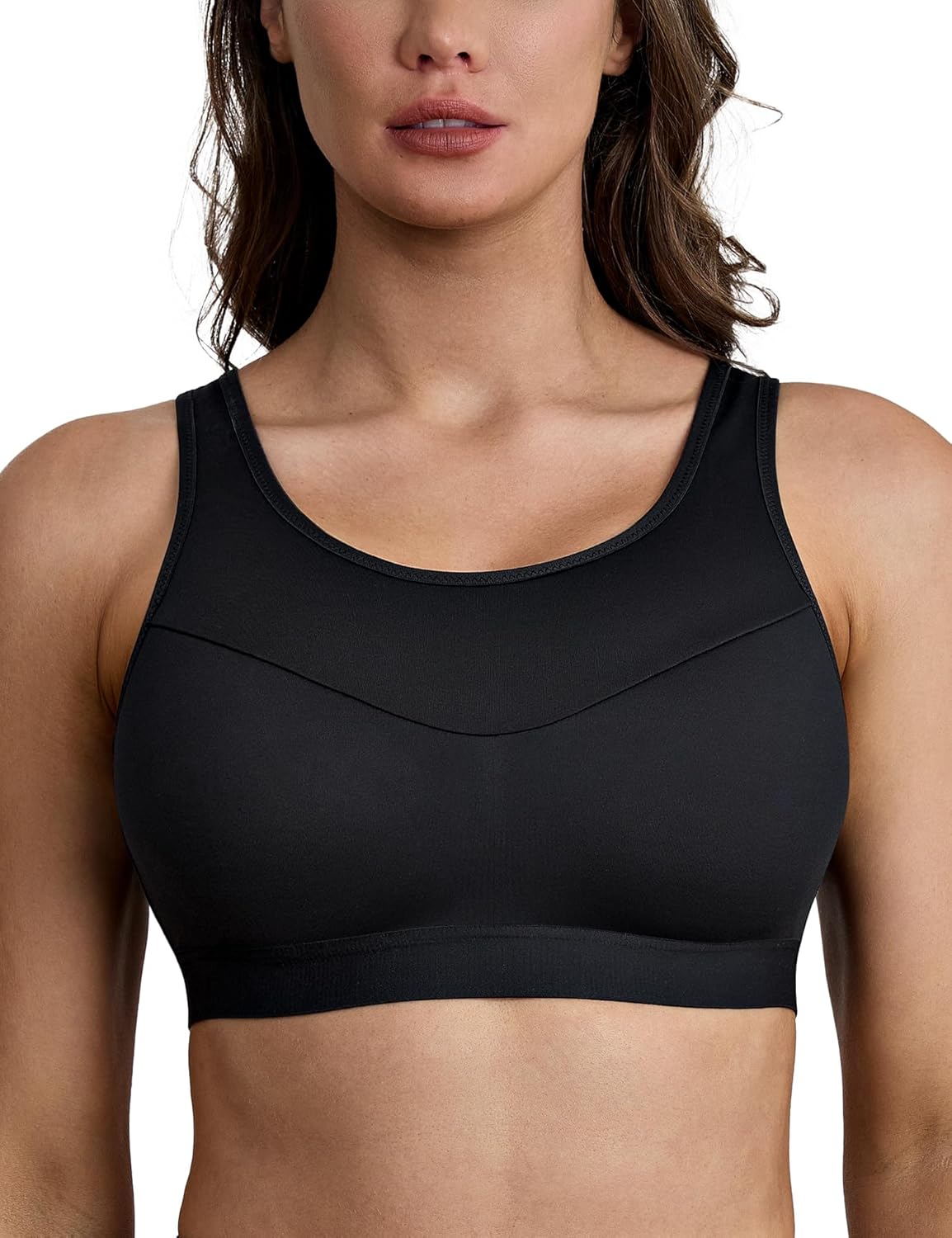 Women's Workout Bra - Adjustable Support Sports Bra with Mesh Back Design Wide Straps Full Elastic Band