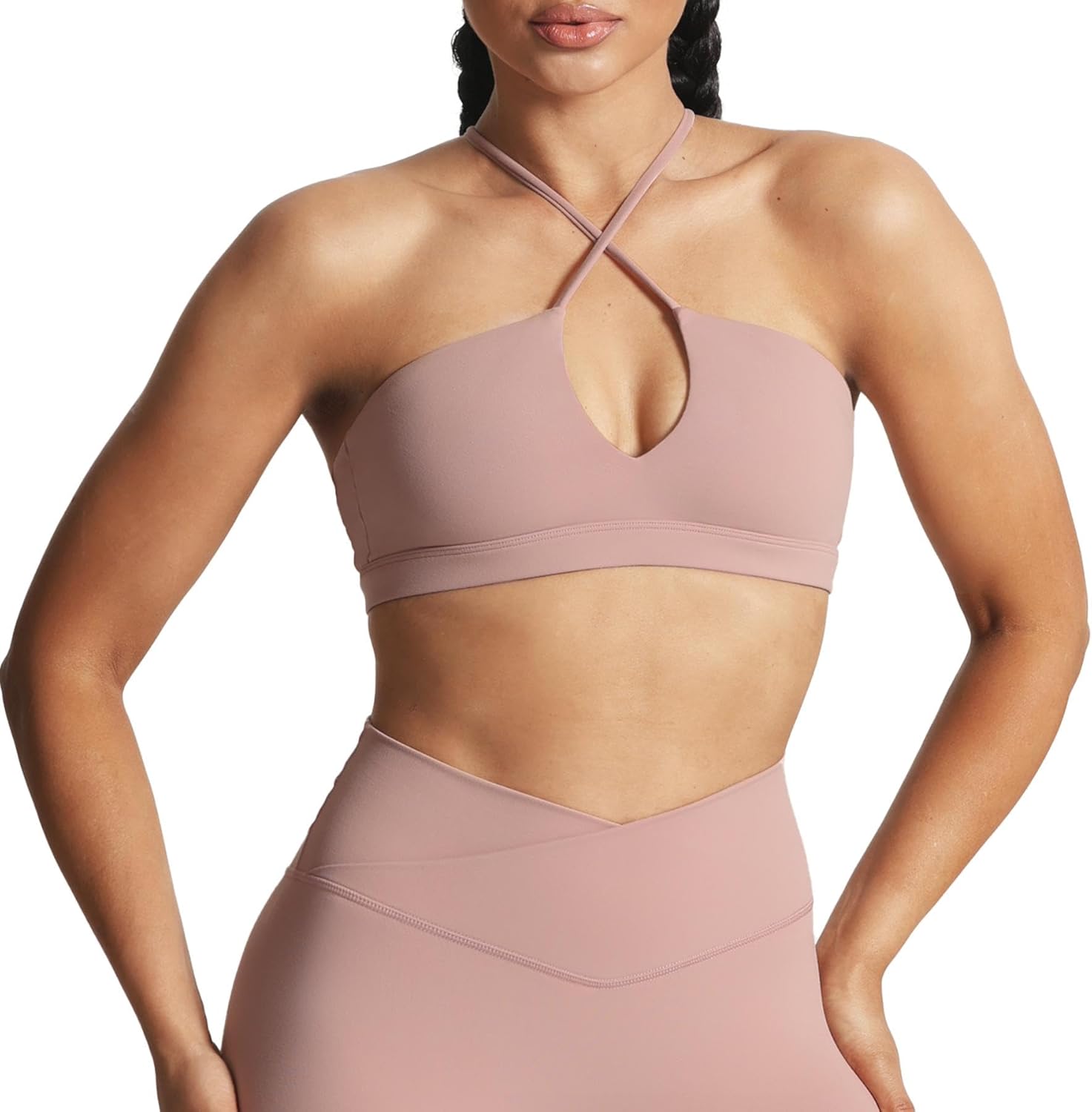 Women's Workout Sports Bras  Deep V Fitness Training Gym Bra Yoga Crop Tank