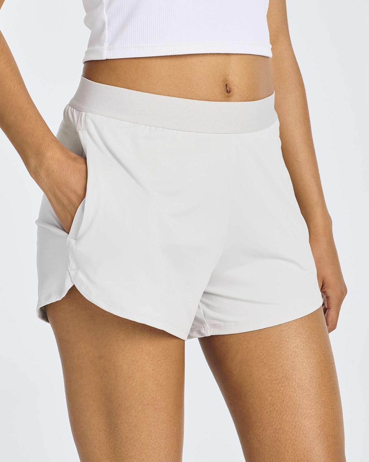 4 Pack: Women 3" Dry-Fit Dolphin Running Shorts with Pockets - Athletic Gym Workout Basketball Sports Shorts