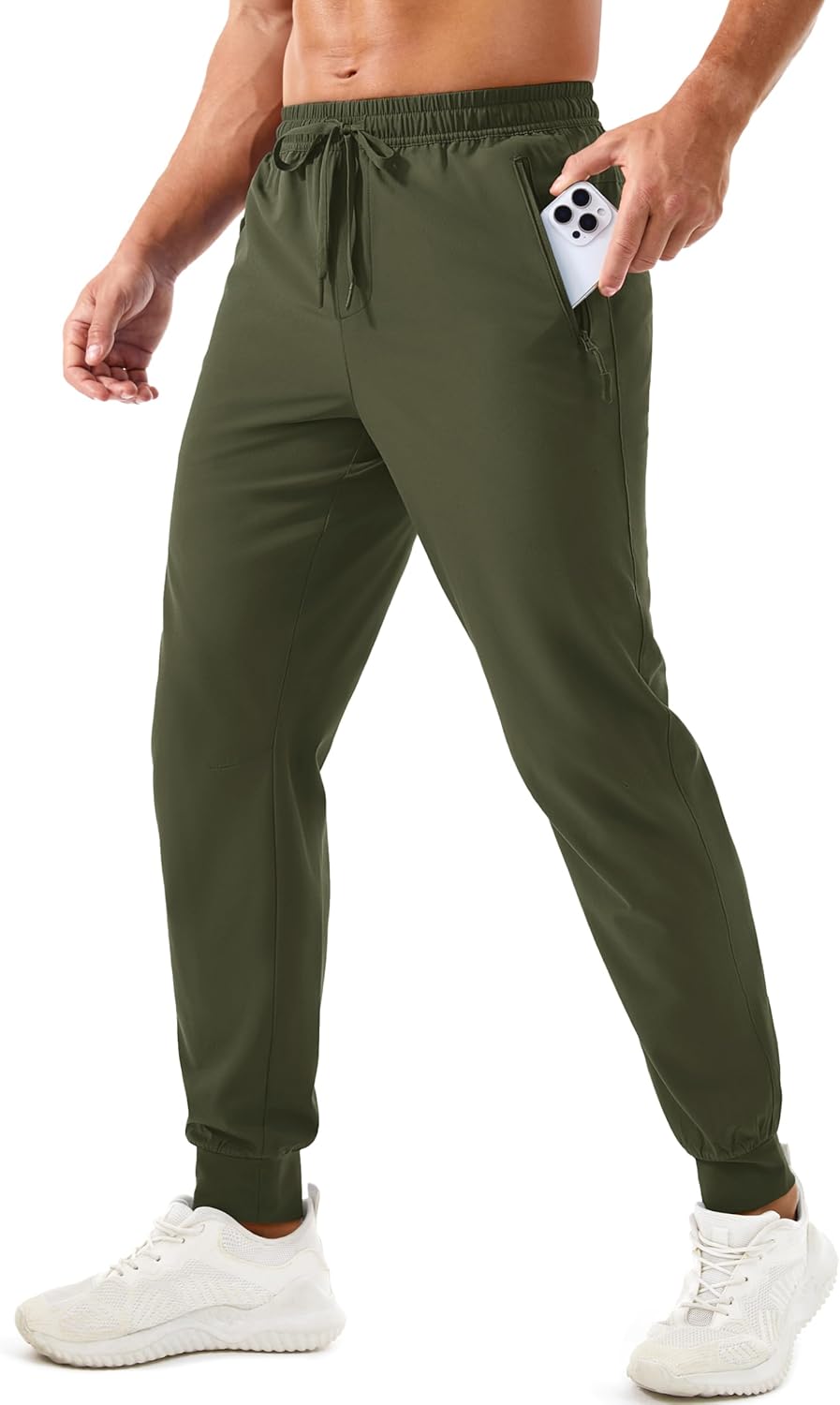 Men Lightweight Athletic Joggers with Zipper Pockets Quick Dry Track Pants for Men Gym Sweatpants Workout Golf