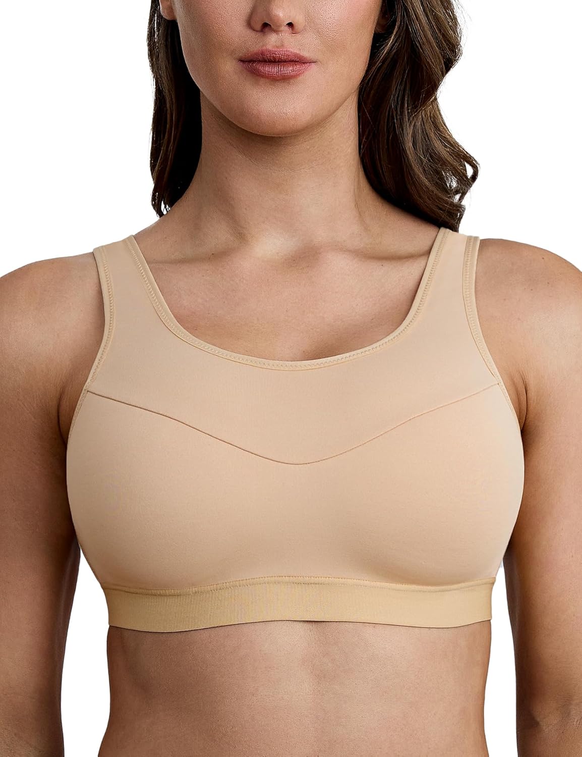 Women's Workout Bra - Adjustable Support Sports Bra with Mesh Back Design Wide Straps Full Elastic Band
