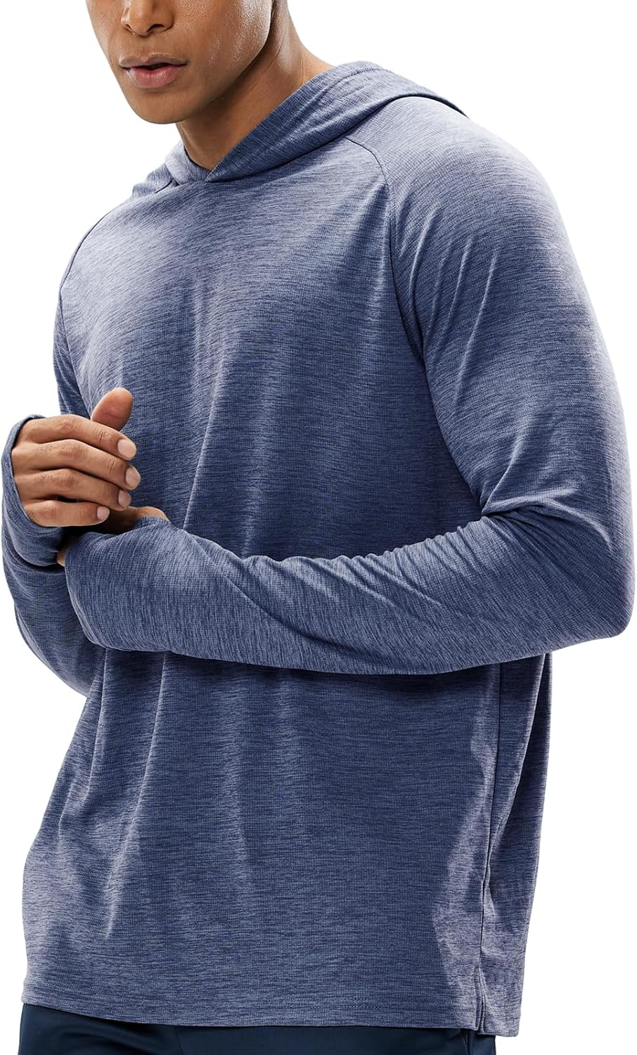 Men UPF 50+ Sun Protection Hoodie Long Sleeve SPF Fishing Hiking Running Thumbhole Shirts Hooded Quick Dry Lightweight